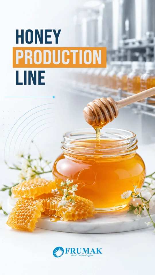 FRUMAK bal işleme hattı ve bal kavanozu.